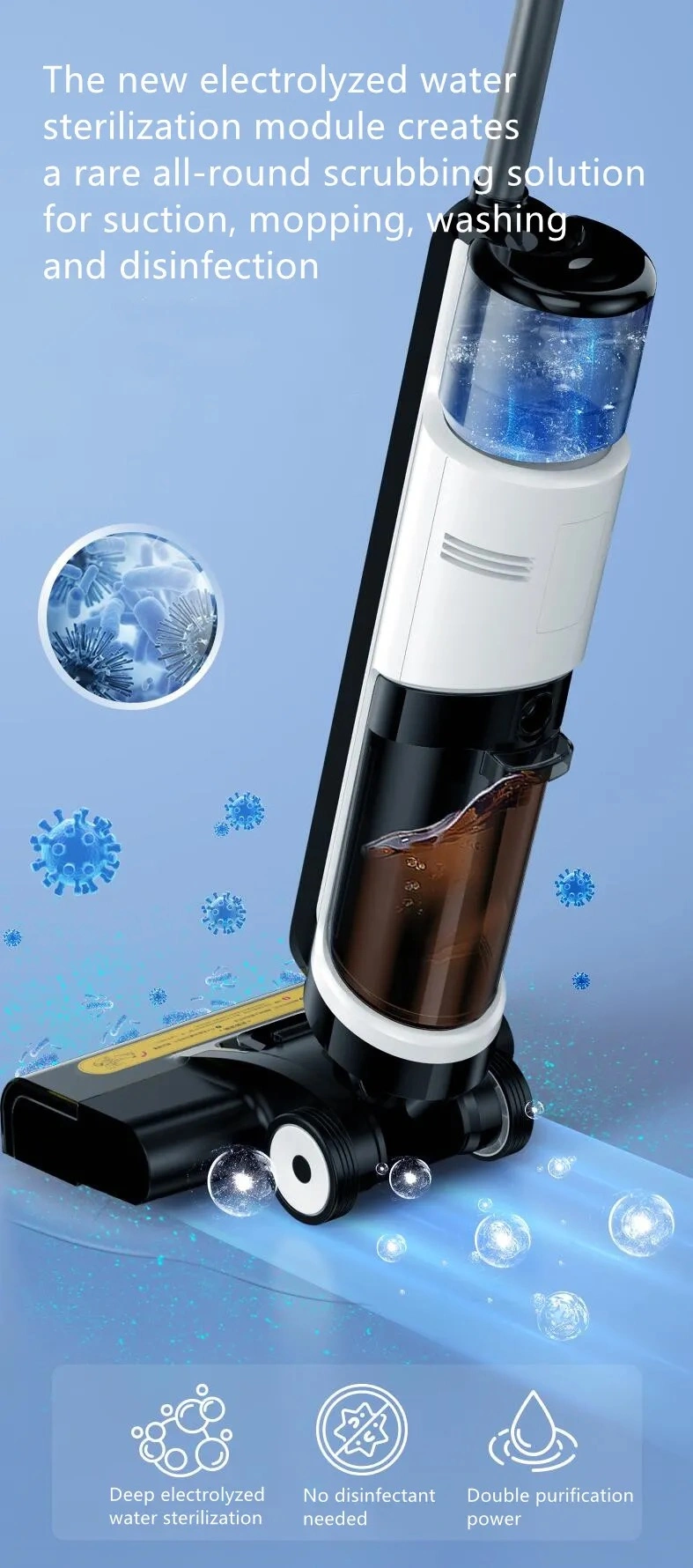 Handheld Rechargeable Cordless Industria Wet and Dry Vacuum Cleaner for Hard Floors